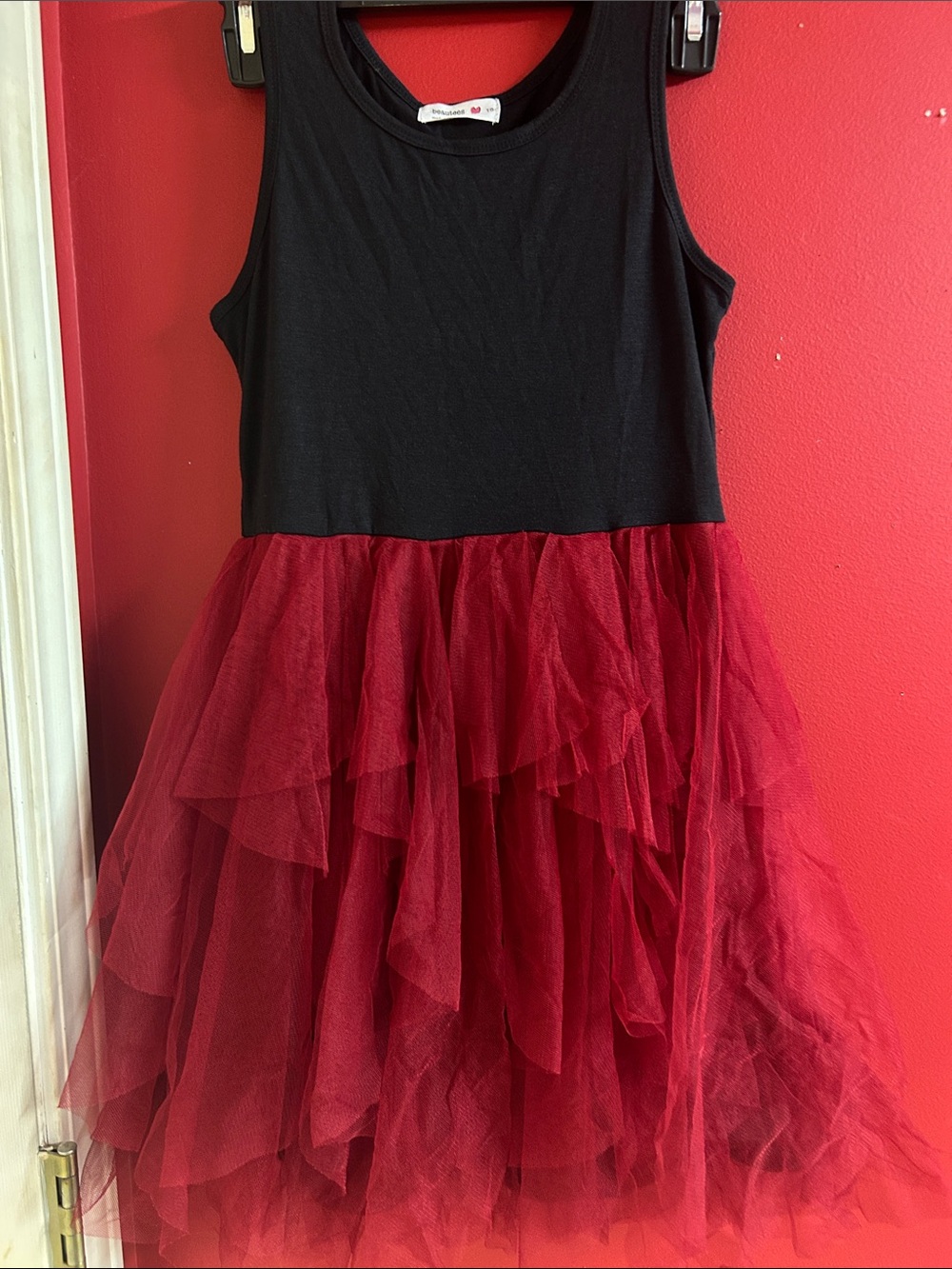 Beautees Black Tank Top tulle dress.  Lined. Size 12 by Beautees